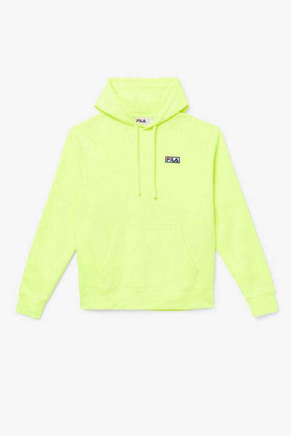 Fila Algot Fleece Pullover Men's Hoodies - Yellow/Black,NZ 810-64829